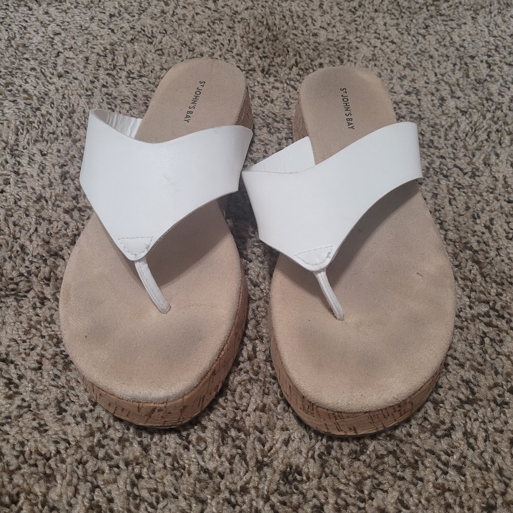 St. John Collection White Slide Sandals